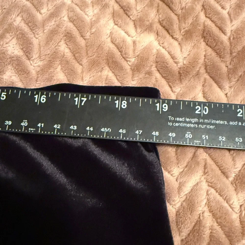 White Stag Black Velvet Wide Leg Pants Womens L 12/14 Pull On Cropped Culottes